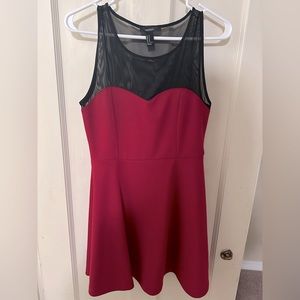 Forever 21 red mini dress with black mess top